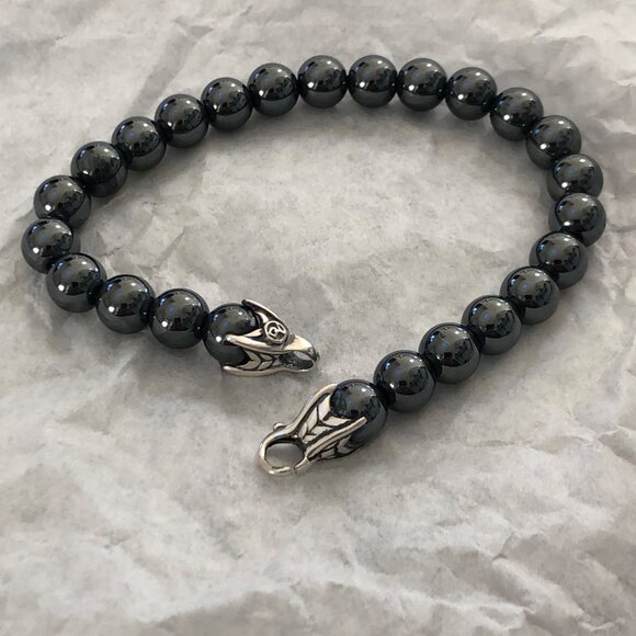 David Yurman Men's Spiritual Bead Bracelet w Hematite 8mm 8.25” - Picture 2 of 9